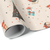 Kersthonden en -bomen cadeaupapier (Rol Hoek)