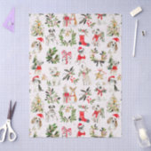 Kersthonden en groenpatroon tissuepapier (Craft)