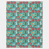 Kersthonden en Holly Holiday Festival Fleece Deken (Voorkant)