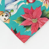 Kersthonden en Holly Holiday Festival Fleece Deken (Hoek)
