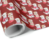 Kersthonden en katten cadeaupapier (Rol Hoek)