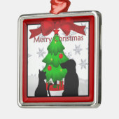 kersthonden en kattenbonenkornament metalen ornament (Links)