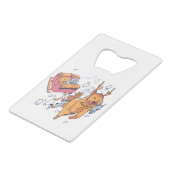Kersthonden en kattengeleiders creditkaart flessenopener (Voorkant Gekanteld)