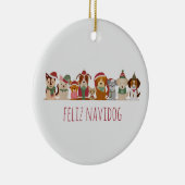 Kersthonden Feliz Navidog Keramisch Ornament (Rechts)