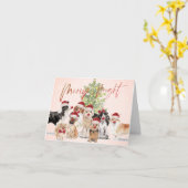 Kersthonden Foto Merry Bright Card Kaart (Gele Bloem)