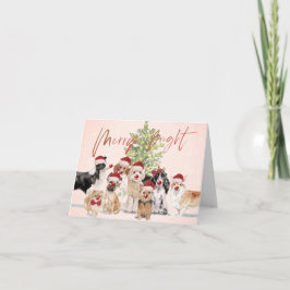Kersthonden Foto Merry Bright Card Kaart