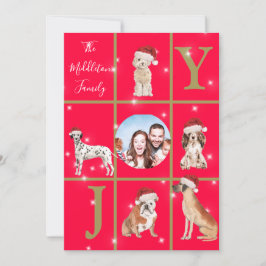 Kersthonden Fun Foto Red Holiday Card Feestdagenkaart