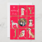 Kersthonden Fun Foto Red Holiday Card Feestdagenkaart (Voorkant)