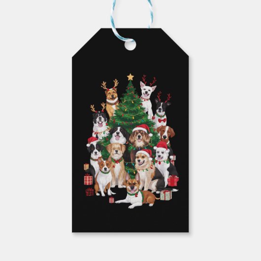 Kersthonden Hondenliefhebber Vakantie Hond Mam Cadeaulabel (Achterkant)