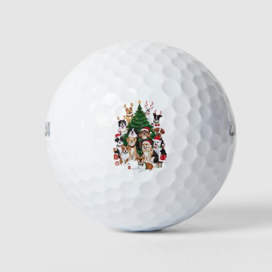Kersthonden Hondenliefhebber Vakantie Hond Mam Golfballen (Voorkant)
