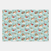 Kersthonden in Cosy Scarves Patroon Inpakpapier Vel (Voorkant)