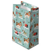 Kersthonden in Cosy Scarves Patroon Klein Cadeauzakje (Achterkant Gekanteld)