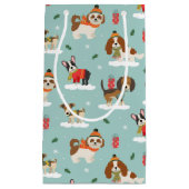 Kersthonden in Cosy Scarves Patroon Klein Cadeauzakje (Voorkant)