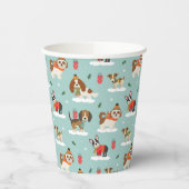Kersthonden in Cosy Scarves Patroon Papieren Bekers (Links)