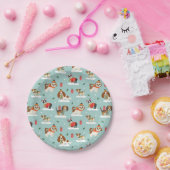 Kersthonden in Cosy Scarves Patroon Papieren Bordje (Feest)