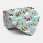 Kersthonden in Cosy Scarves Patroon Stropdas (Opgerold)