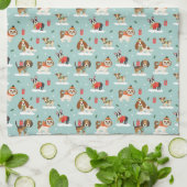 Kersthonden in Cosy Scarves Patroon Theedoek (Gevouwen)