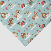 Kersthonden in Cosy Scarves Patroon Tissuepapier (Detail)