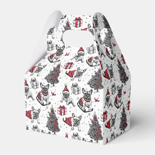 Kersthonden in de stijl van een kunstboek bedankdoosjes (Voorkant Zijde)