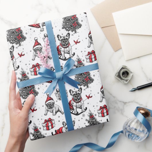 Kersthonden in de stijl van een kunstboek cadeaupapier (Geschenken)