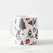 Kersthonden in de stijl van een kunstboek koffiemok (Voorkant links)