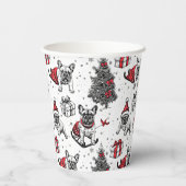 Kersthonden in de stijl van een kunstboek papieren bekers (Achterkant)