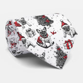 Kersthonden in de stijl van een kunstboek stropdas (Opgerold)