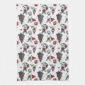 Kersthonden in de stijl van een kunstboek theedoek (Verticaal)