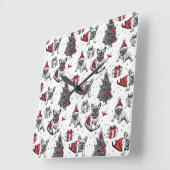 Kersthonden in de stijl van een kunstboek vierkante klok (Hoek)