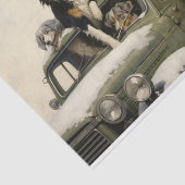 Kersthonden in een ouderwetse auto tissuepapier (Detail)