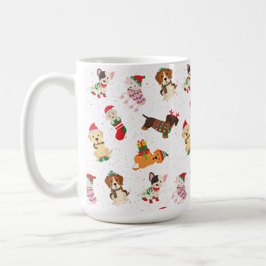 Kersthonden in petten en truien koffiemok (Links)