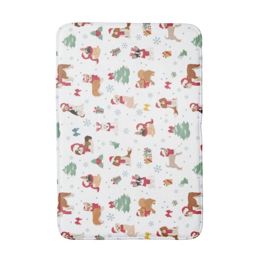 Kersthonden in vakantie Accessoires Badmat (Voorkant Verticaal)
