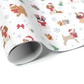 Kersthonden in vakantie Accessoires Cadeaupapier (Rol Hoek)