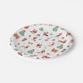 Kersthonden in vakantie Accessoires Papieren Bordje (Gekanteld)