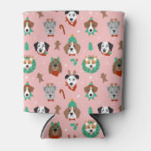 Kersthonden in Vakantie Accessoires Patroon Blikjeskoeler (Voorkant)