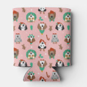 Kersthonden in Vakantie Accessoires Patroon Blikjeskoeler (Achterkant)