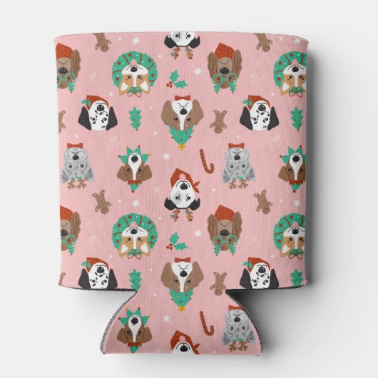 Kersthonden in Vakantie Accessoires Patroon Blikjeskoeler (Achterkant)