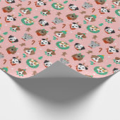 Kersthonden in Vakantie Accessoires Patroon Cadeaupapier (Hoek)