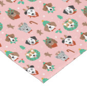 Kersthonden in Vakantie Accessoires Patroon Korte Tafelloper (Hoek)