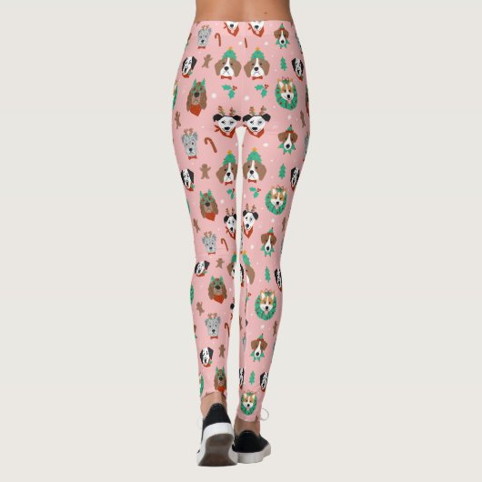 Kersthonden in Vakantie Accessoires Patroon Leggings (Achterkant)