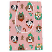 Kersthonden in Vakantie Accessoires Patroon Medium Cadeauzakje (Voorkant)