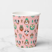 Kersthonden in Vakantie Accessoires Patroon Papieren Bekers (Achterkant)