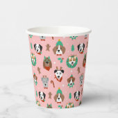 Kersthonden in Vakantie Accessoires Patroon Papieren Bekers (Links)