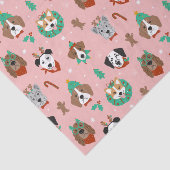 Kersthonden in Vakantie Accessoires Patroon Tissuepapier (Detail)