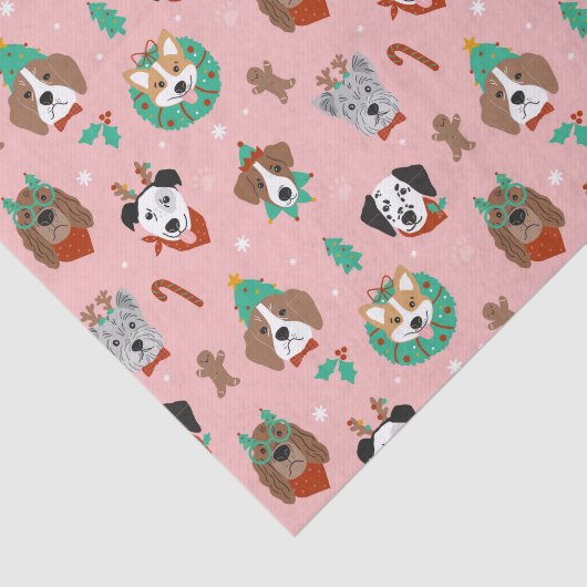 Kersthonden in Vakantie Accessoires Patroon Tissuepapier (Detail)