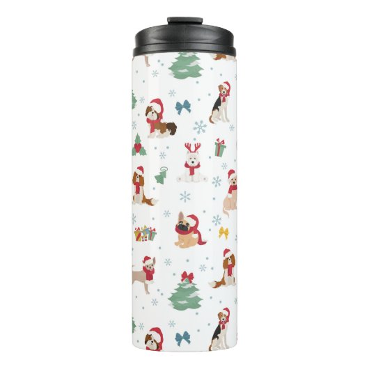 Kersthonden in vakantie Accessoires Thermosbeker (Voorkant)