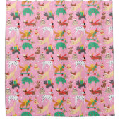 Kersthonden in vakantie outfits patroon douchegordijn (Voorkant)