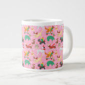 Kersthonden in vakantie outfits patroon grote koffiekop (Voorkant rechts)