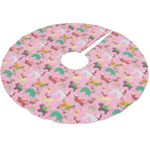 Kersthonden in vakantie outfits patroon kerstboom rok