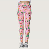 Kersthonden in vakantie outfits patroon leggings (Voorkant)